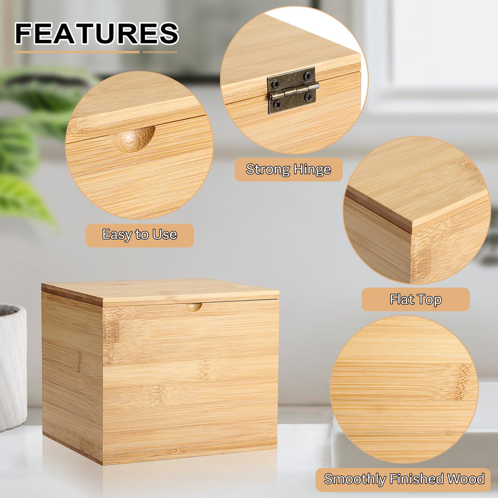 Bamboo Facial Towel Holder with Lid V105