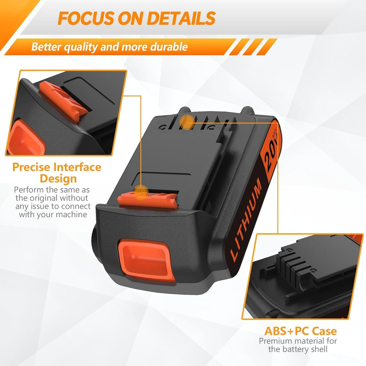 20 Volt 2.0AH Lithium-Ion Battery Replacement V2180