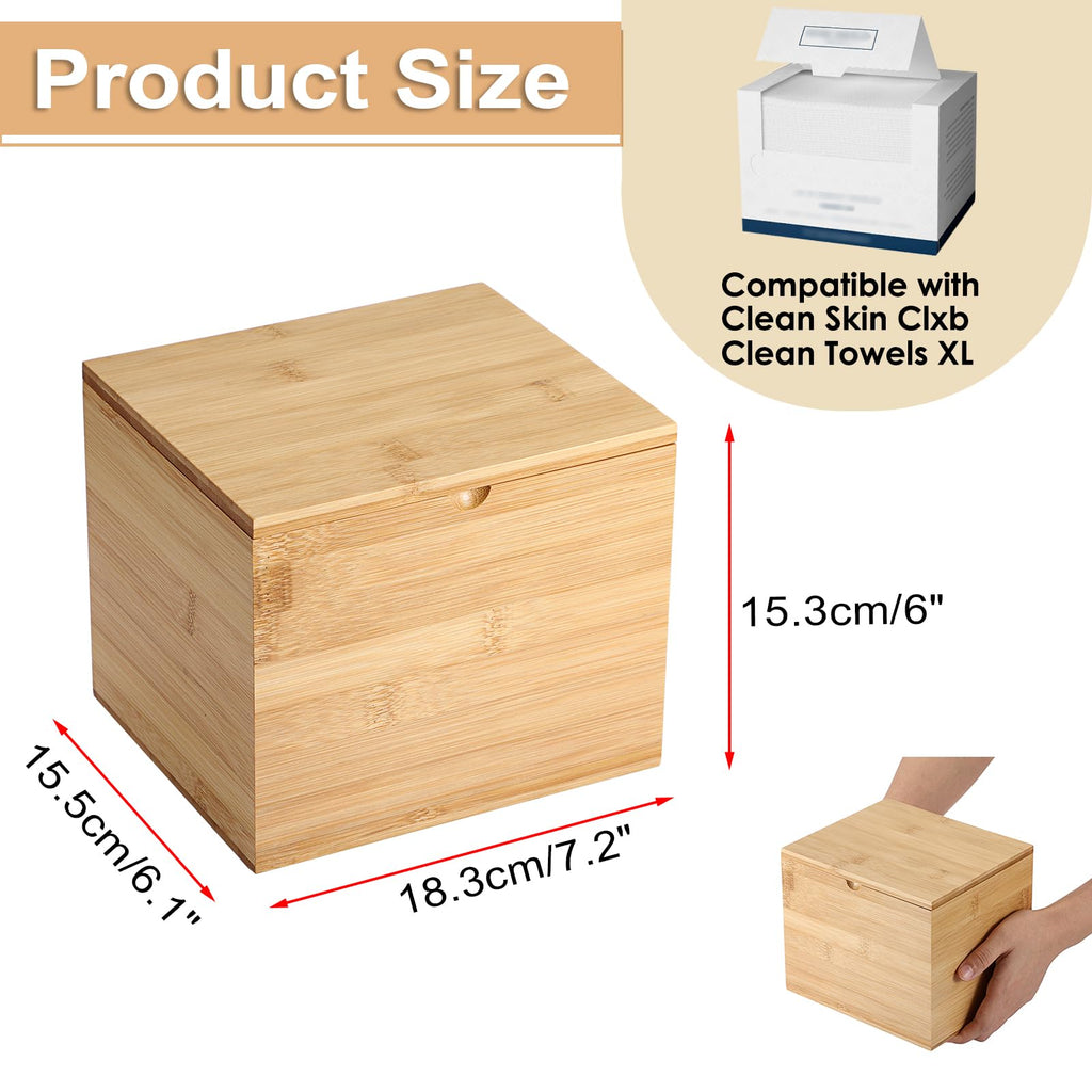 Bamboo Facial Towel Holder with Lid V105