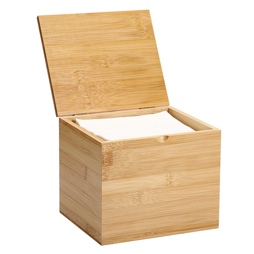 Bamboo Facial Towel Holder with Lid V105