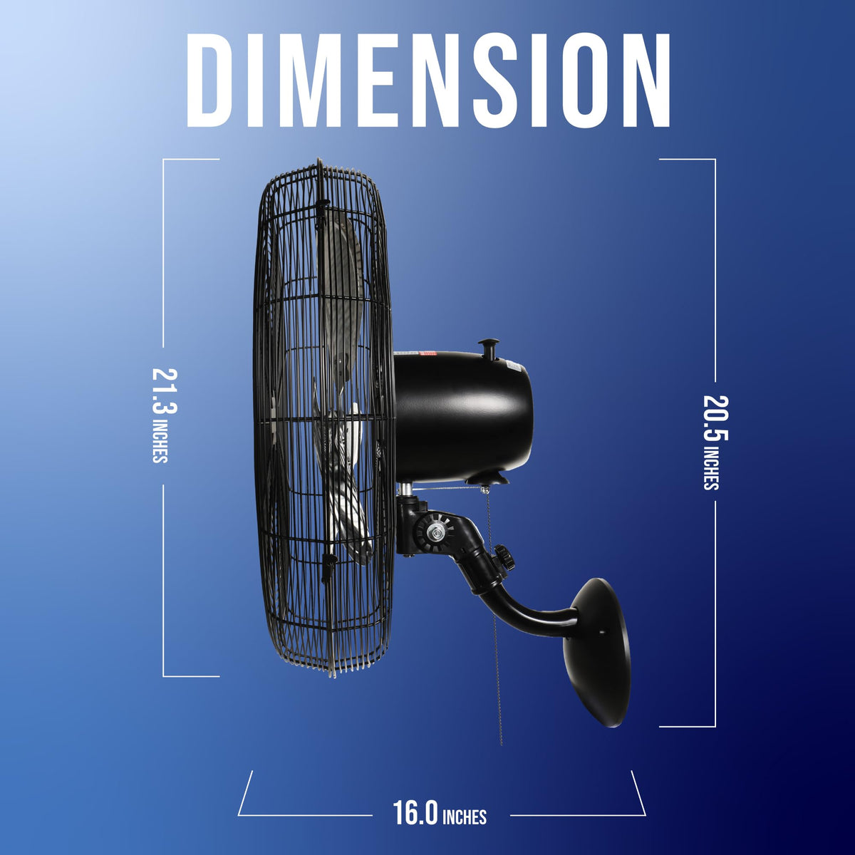 20 Inch Oscillating Wall Mount Fan 3 Speed 5250 CFM K174528