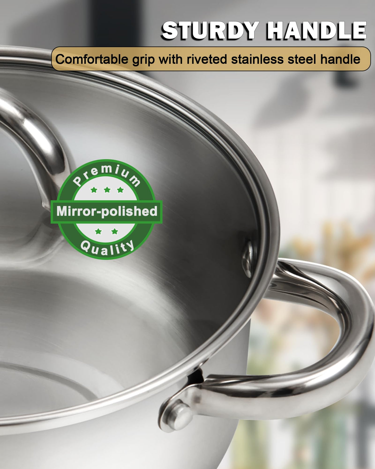 8 Quart Stainless Steel Stock Pot with Lid W1811