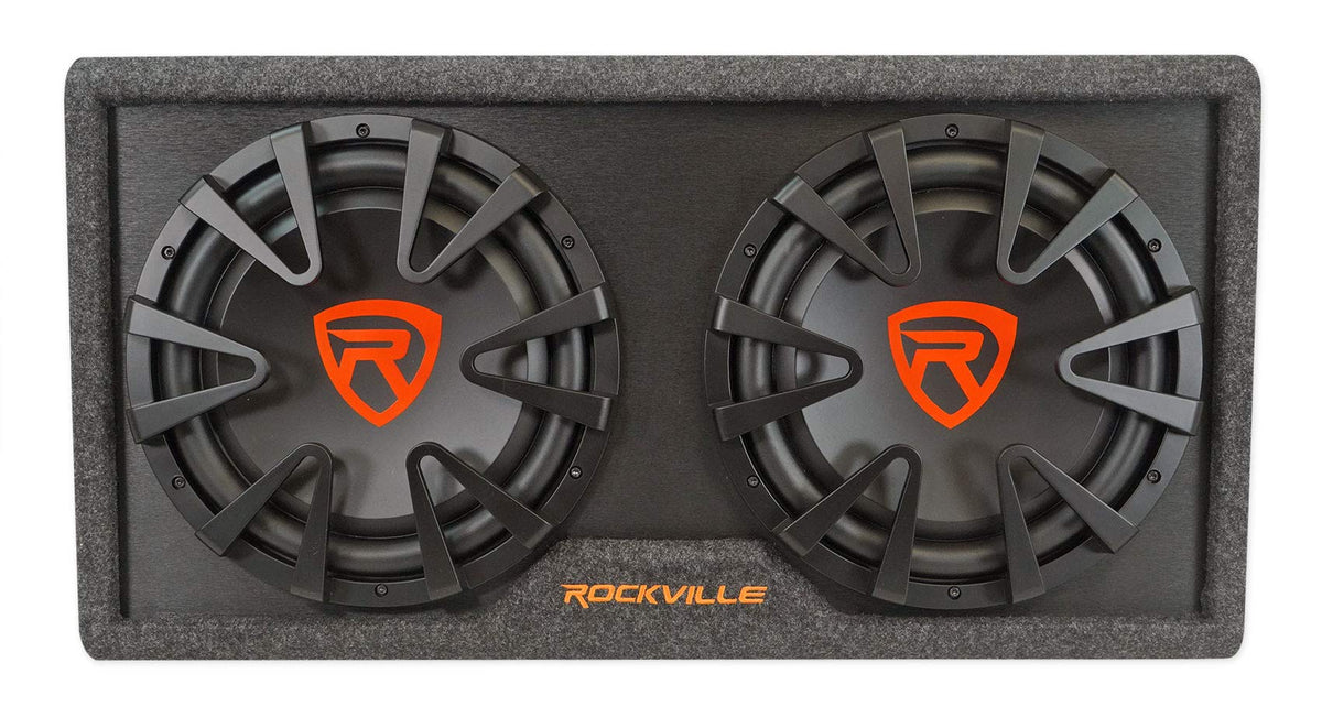 Dual 12" Slim Vented Powered Car Subwoofer Enclosure D723246