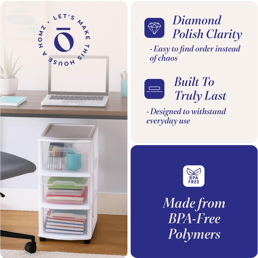 3-Tier Storage Cart with Removable Wheels F61476