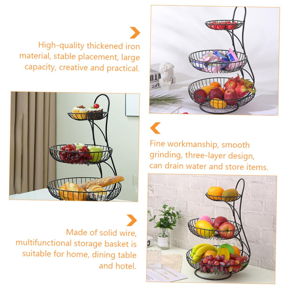 3-Tier Iron Basket K32428