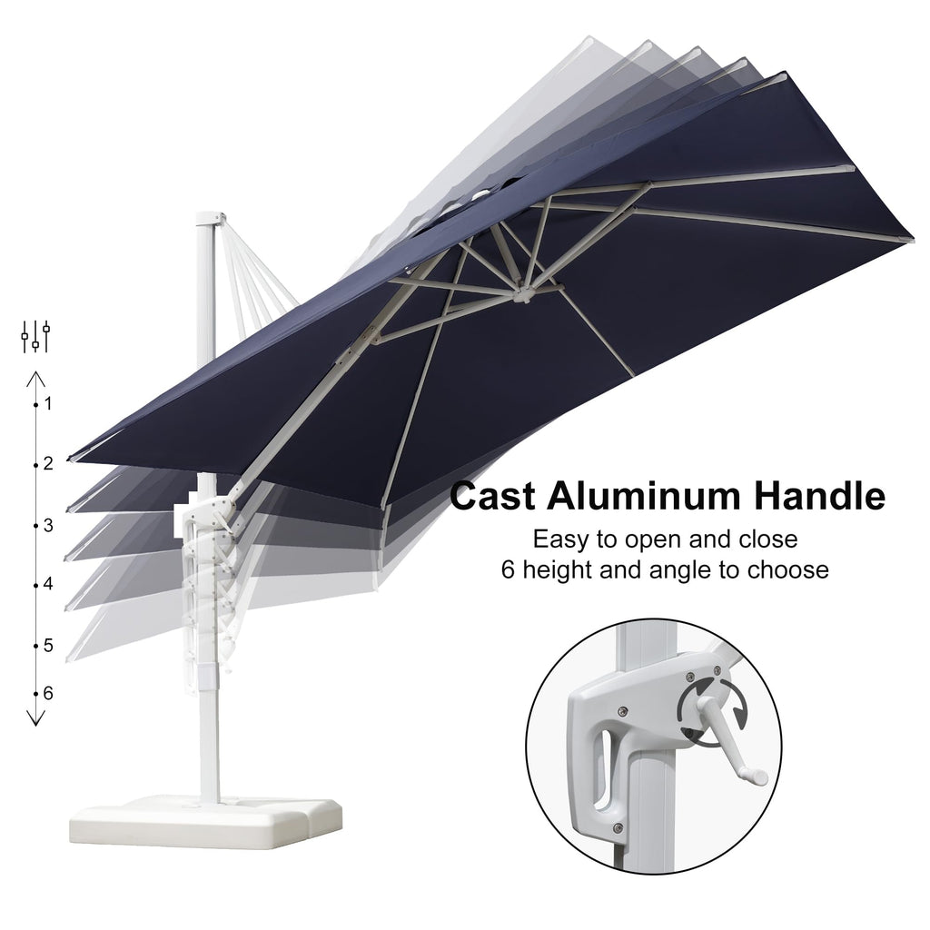 Navy Blue Aluminum Patio Umbrella with Base U36381