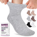 6 Pairs Non Binding Wide Seamless Diabetic Ankle Socks H1513