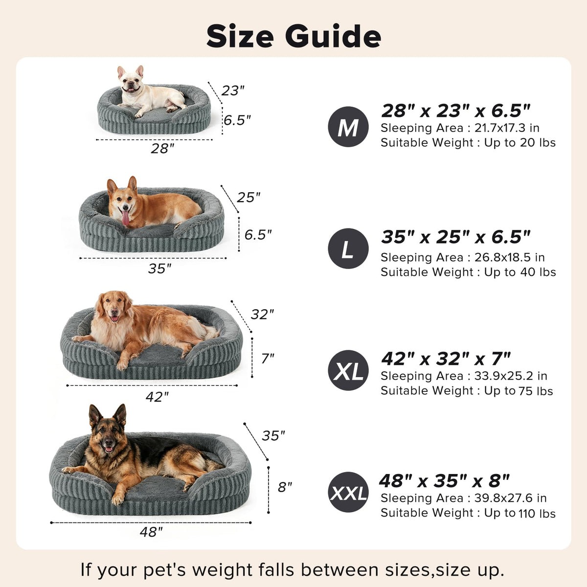 Washable 42" Orthopedic Dog Bed N6686