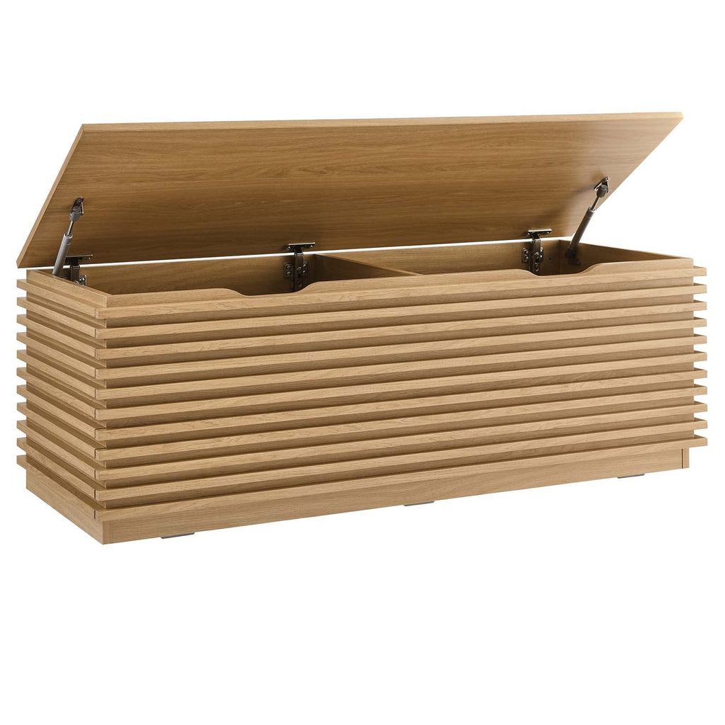 Oak Wood Grain Storage Bench N23800