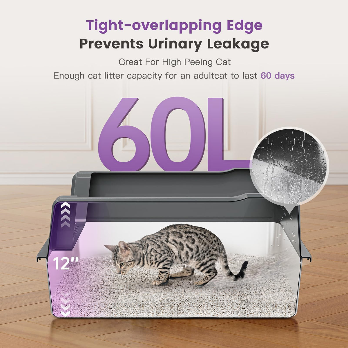 Stainless Steel Litter Box with Lid J160634