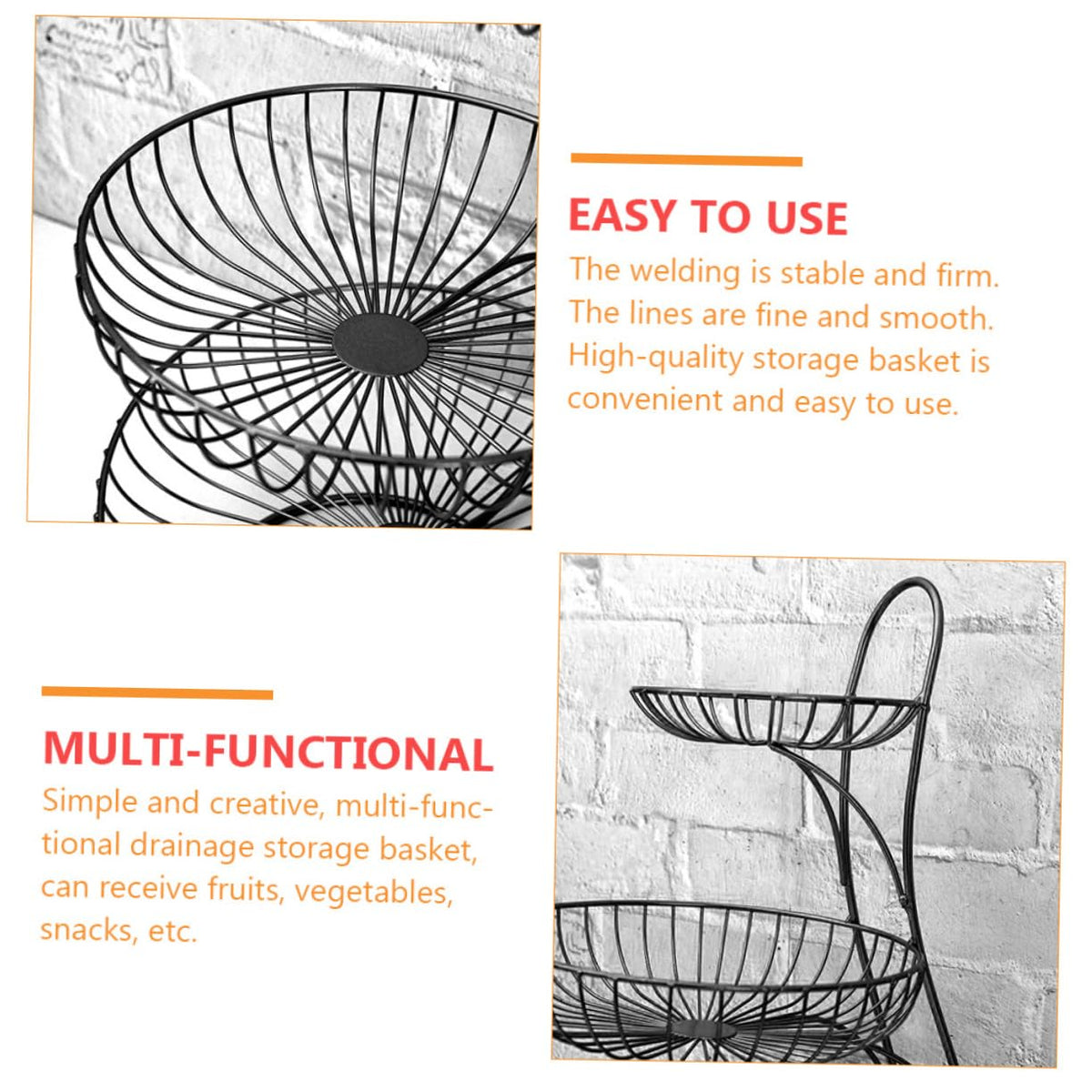 3-Tier Iron Basket K32428