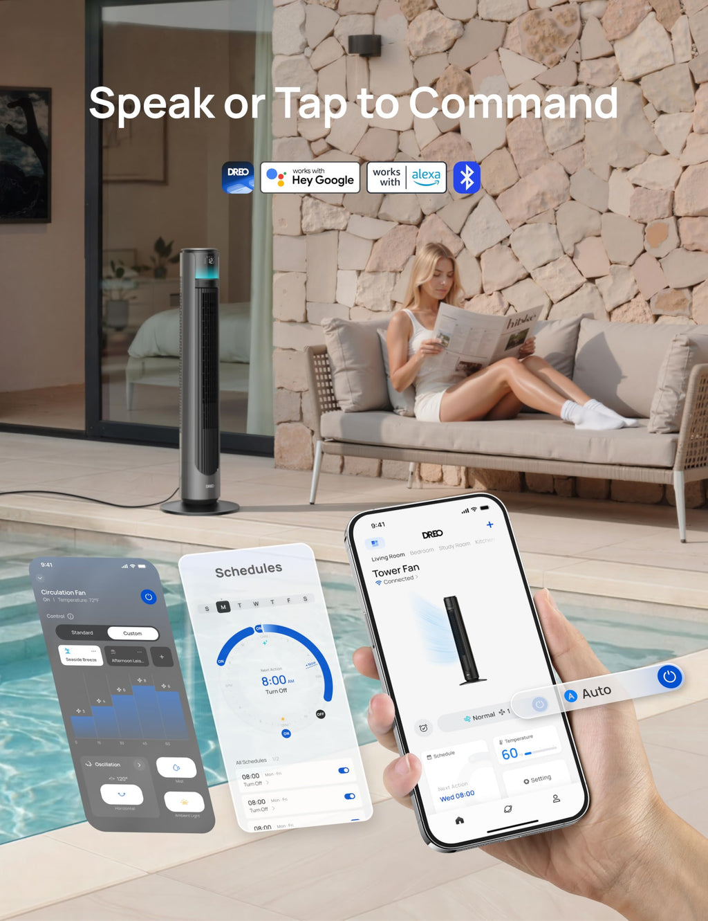 Smart Tower Fan 33 ft/s 20 dB F959015