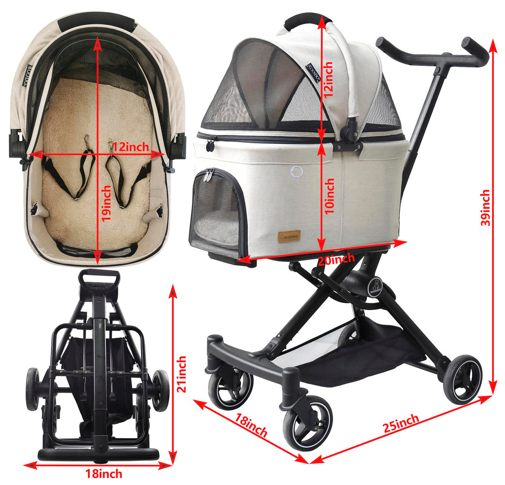 3 in 1 Lightweight Folding Pet Stroller with Detachable Carrier U8100
