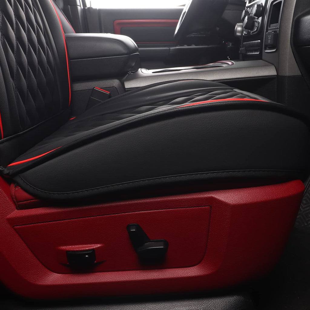 Waterproof Synthetic Leather Car Seat Covers 5PCS Full Set Black Red M3152
