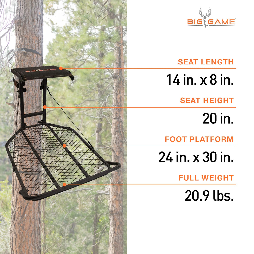 Steel Hang-On Treestand with Flip-Back Seat and Climbing Sticks Z45715