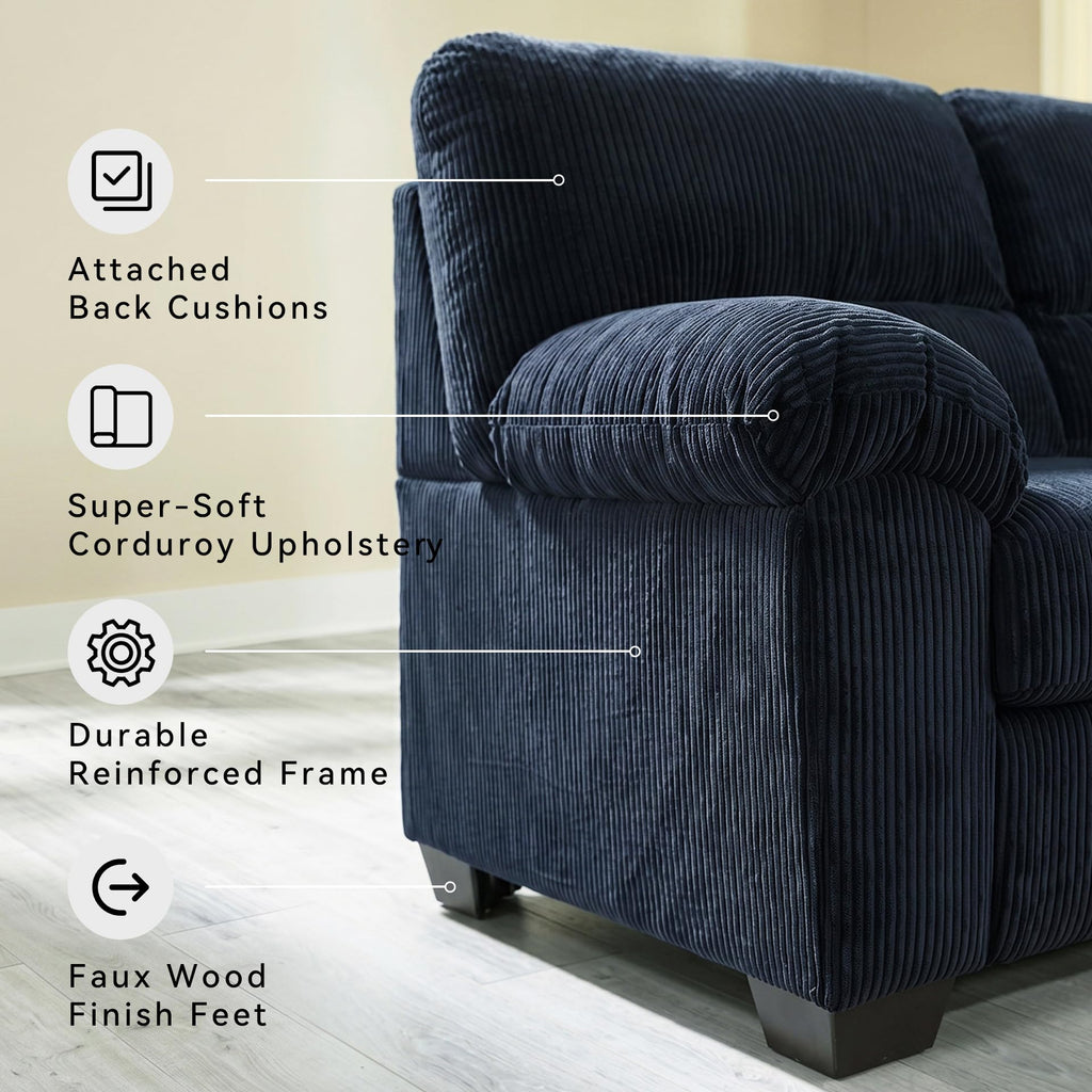 Navy Corduroy Sofa E20493