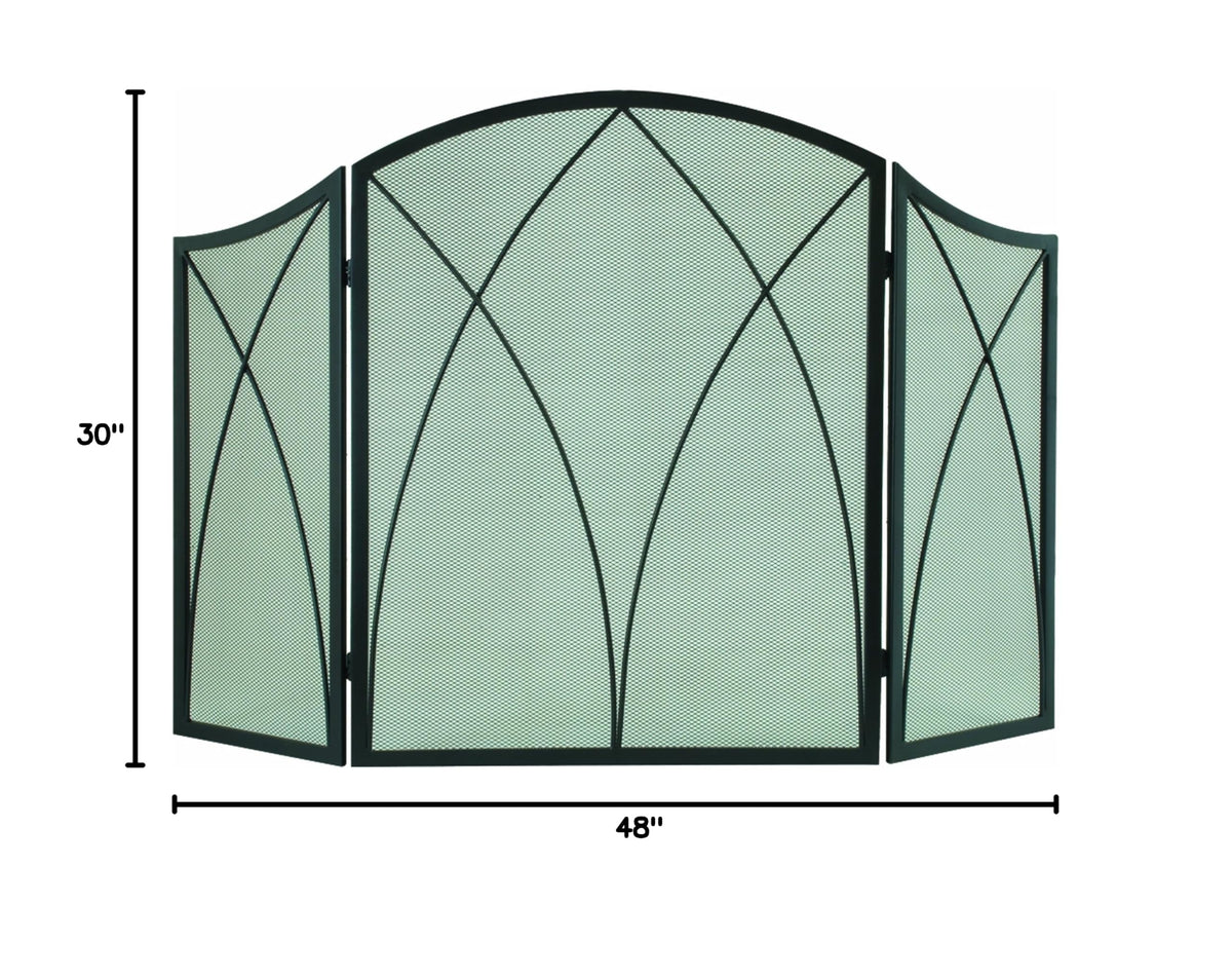 Arched 3-Panel Fireplace Screen T1966