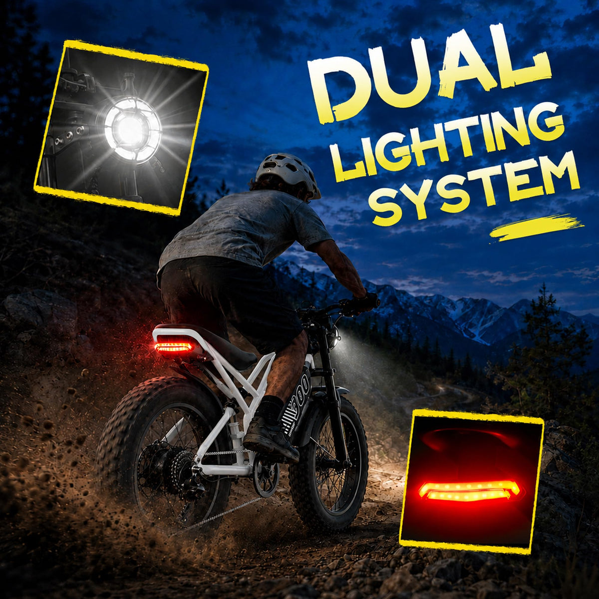 Electric Bike 48V 20.8/41.6Ah Battery 1500W Peak Motor 20×4.0" Fat Tire S462355