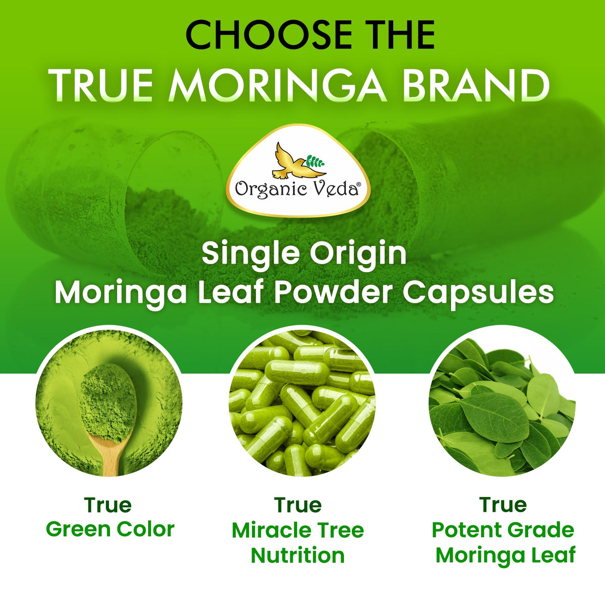 1000mg Organic Moringa Capsule 120 Vegan Capsule X720