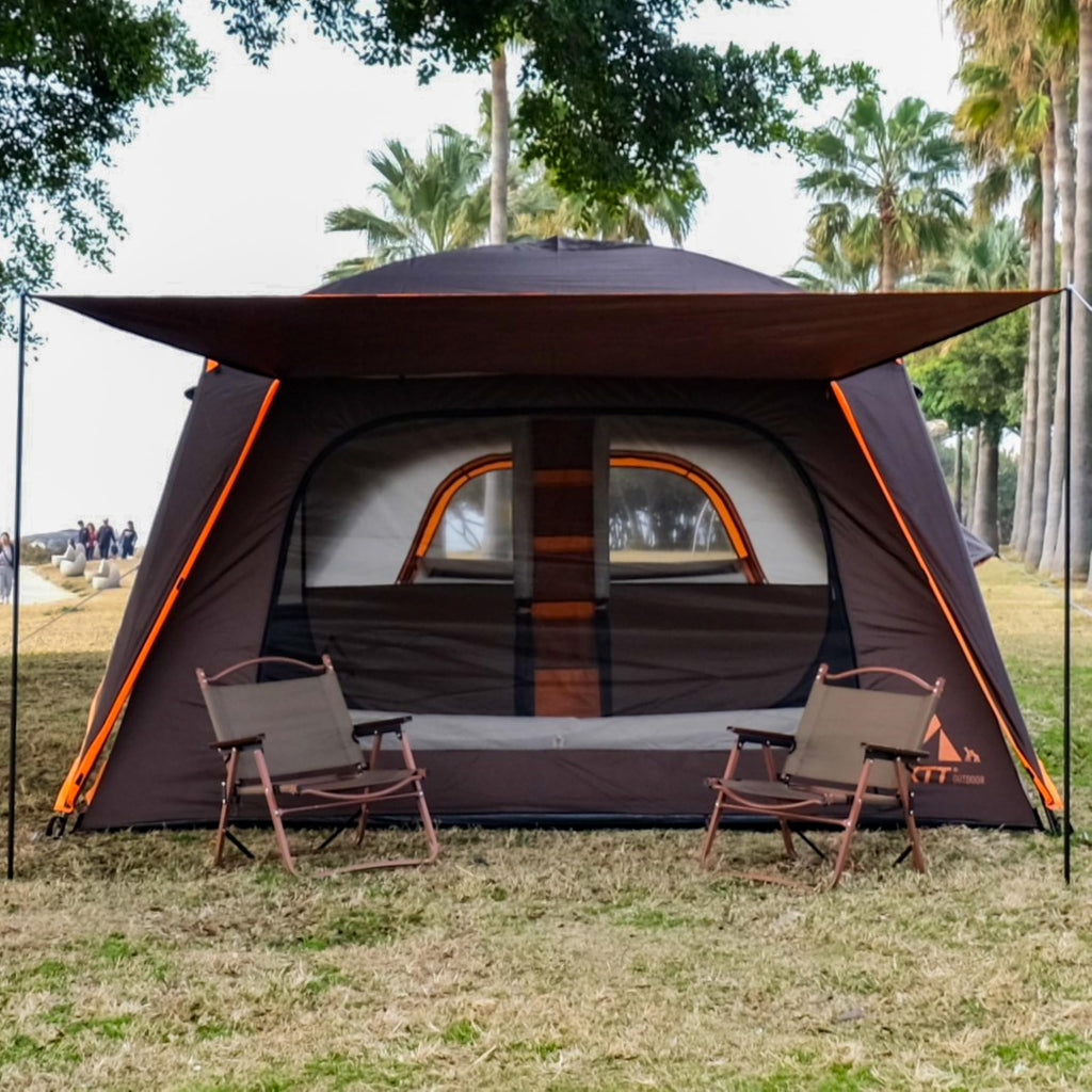 Extra Large 12 Person 2 Room 3 Door Waterproof Double Layer Cabin Tent R2819