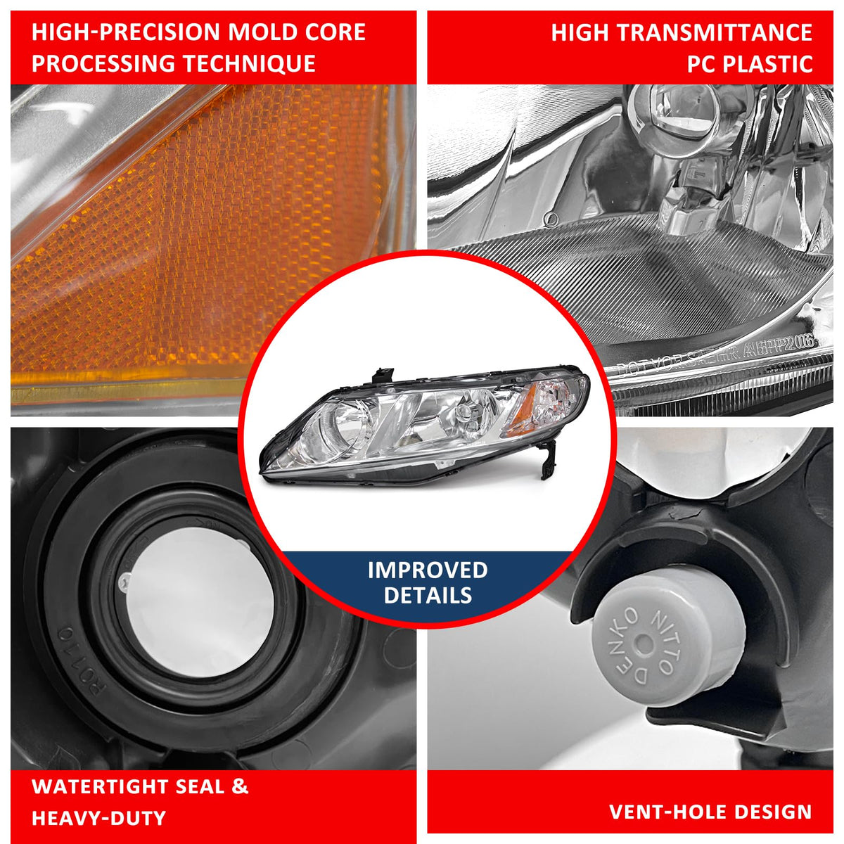 2006-2011 Honda Civic Halogen Headlight Y7032