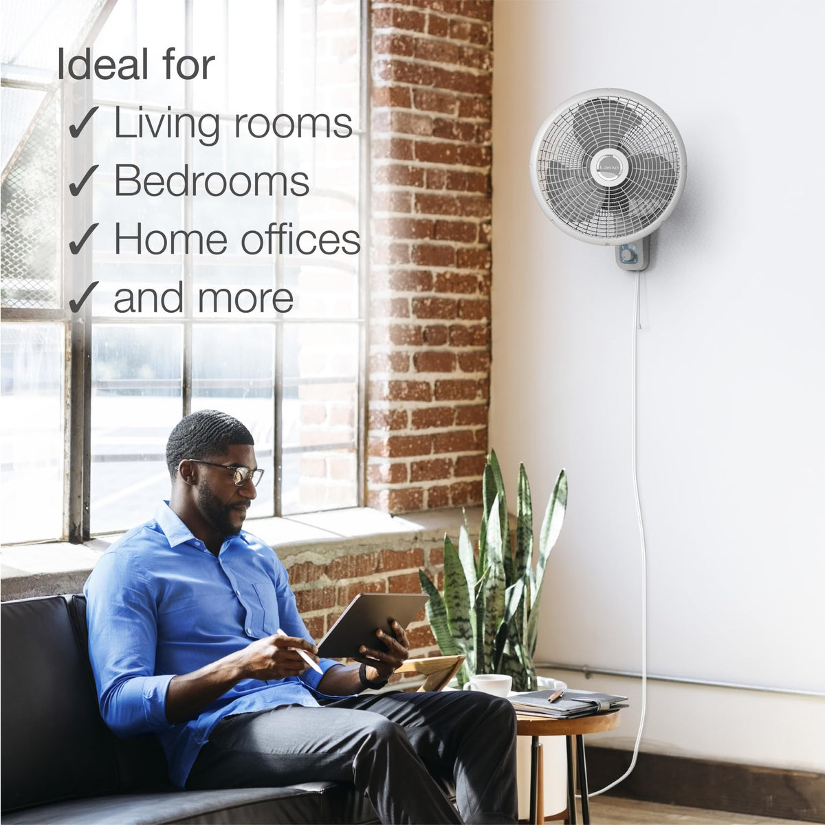 16" 3-Speed Oscillating Wall Mount Fan W7683