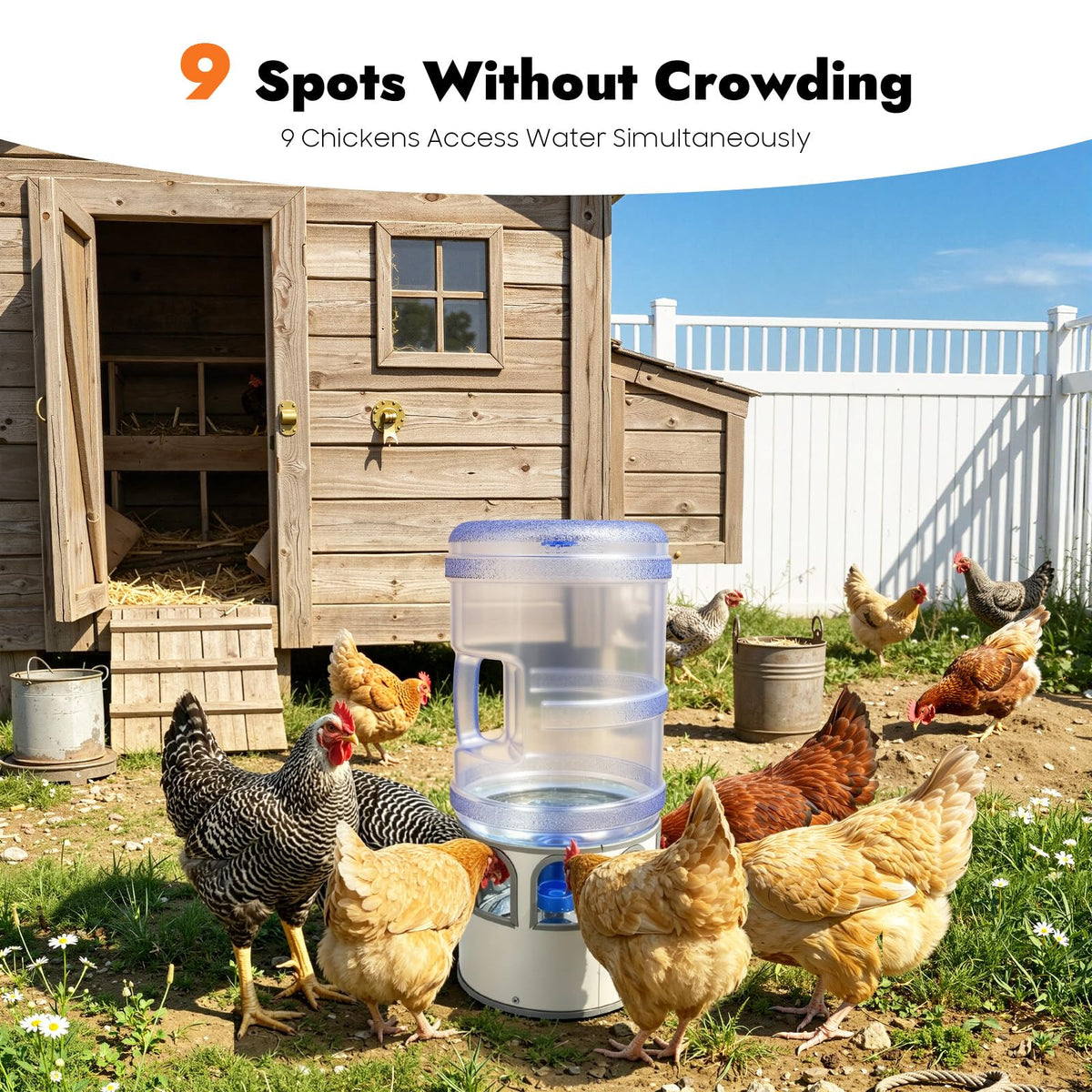 80W Heated Poultry Chicken Waterer 5 Gallon G4883