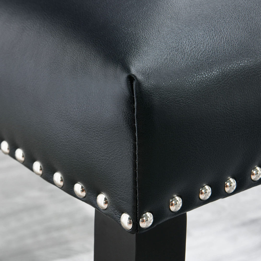 Black PU Leather Upholstered Dining Chairs Set of 2 R888034