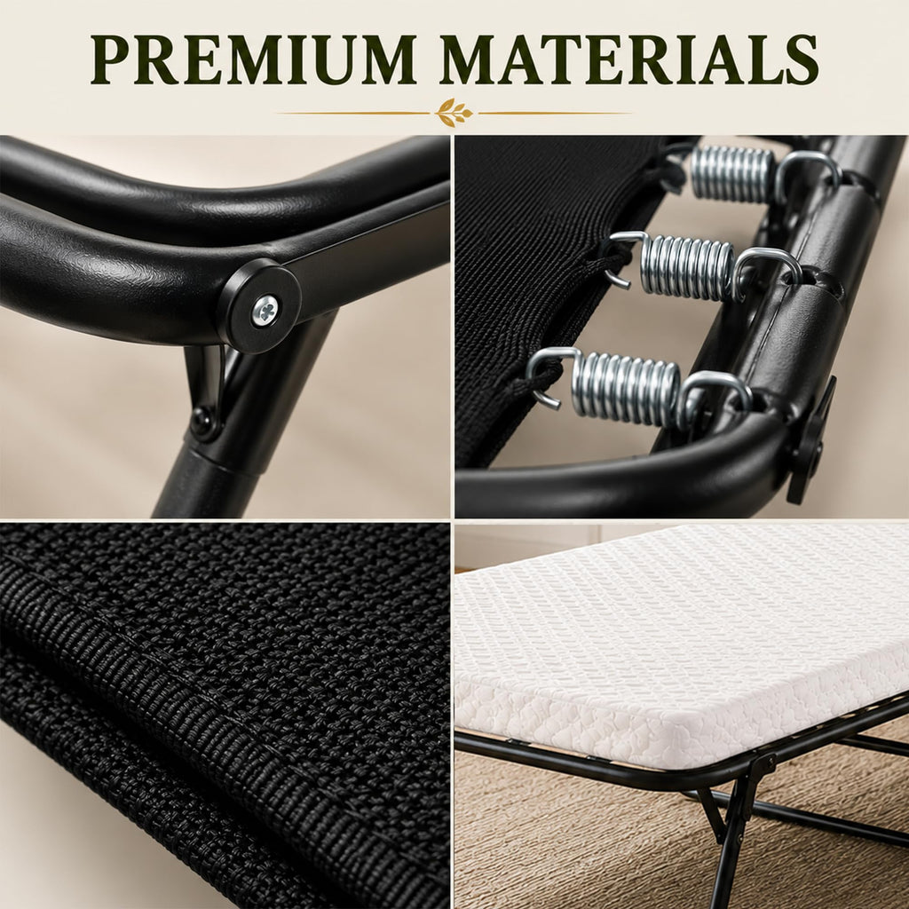 14” Folding Bed with 3-Inch Memory Foam Mattress W4002