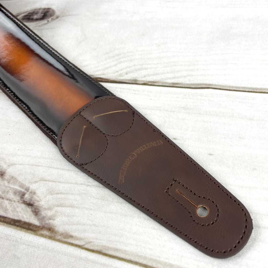Sunburst Finish Guitar Strap with Pick Pockets & Padded Velour Back C829