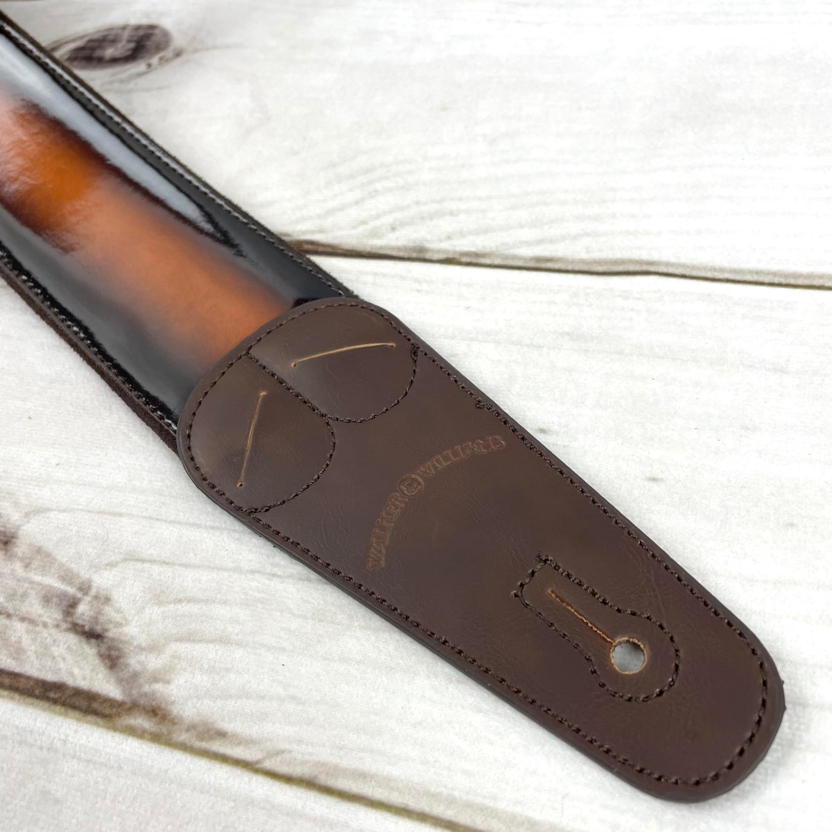 Sunburst Finish Guitar Strap with Pick Pockets & Padded Velour Back C829