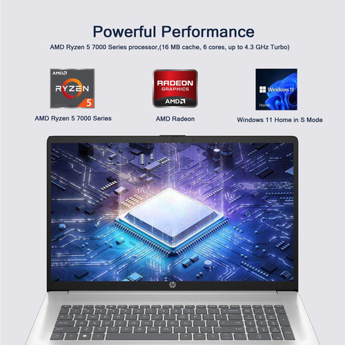 17.3" FHD Laptop, 16GB RAM, 1TB SSD, AMD Ryzen 5, Windows 11 Home, Silver B65003