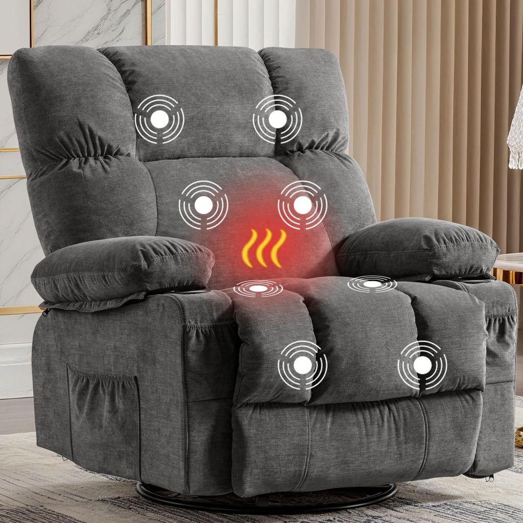 Oversized Recliner Chair with Massage and Heat E1390