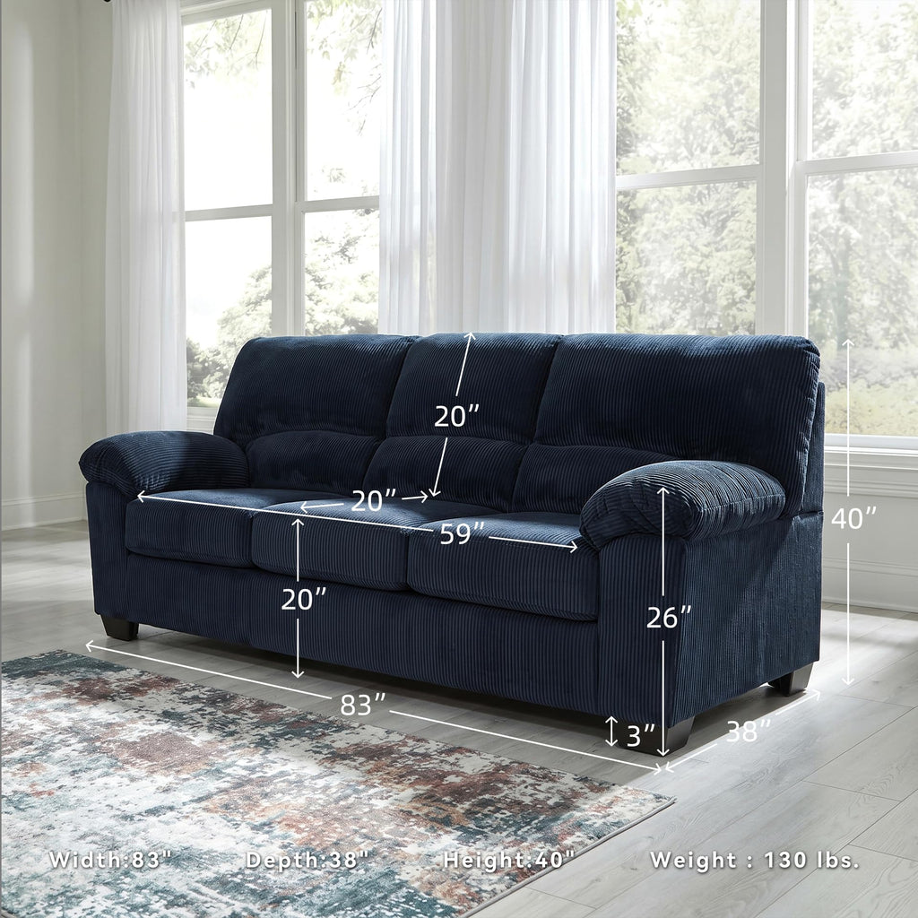 Navy Corduroy Sofa E20493