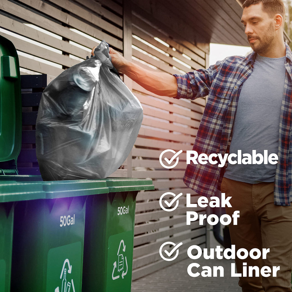 42 Gallon Clear Trash Bags 50 Count 3 Mil B841573
