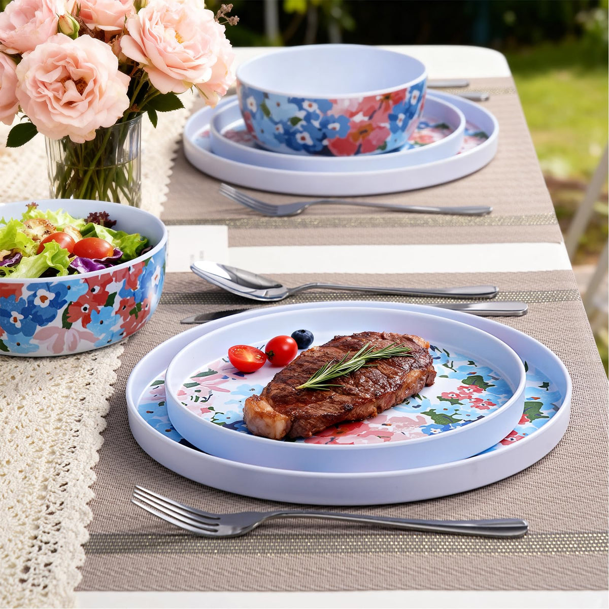 12 Pcs Melamine Dinnerware Set for 4 F543020