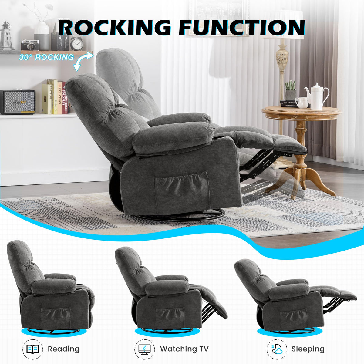 Oversized Recliner Chair with Massage and Heat E1390