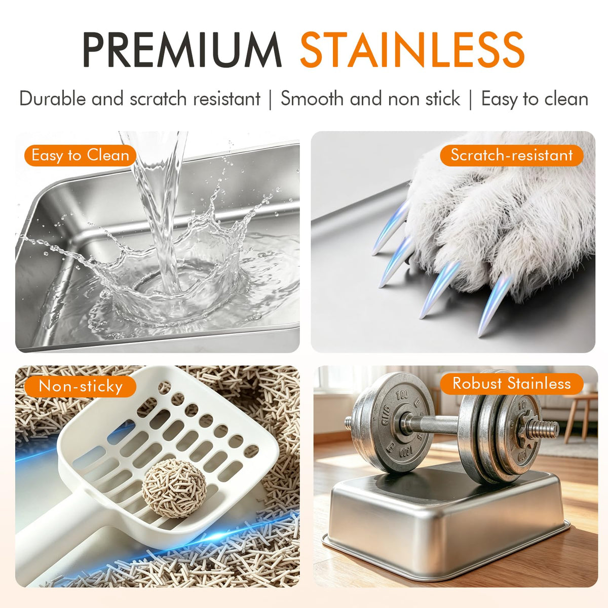 Stainless Steel Enclosed Litter Box R5016