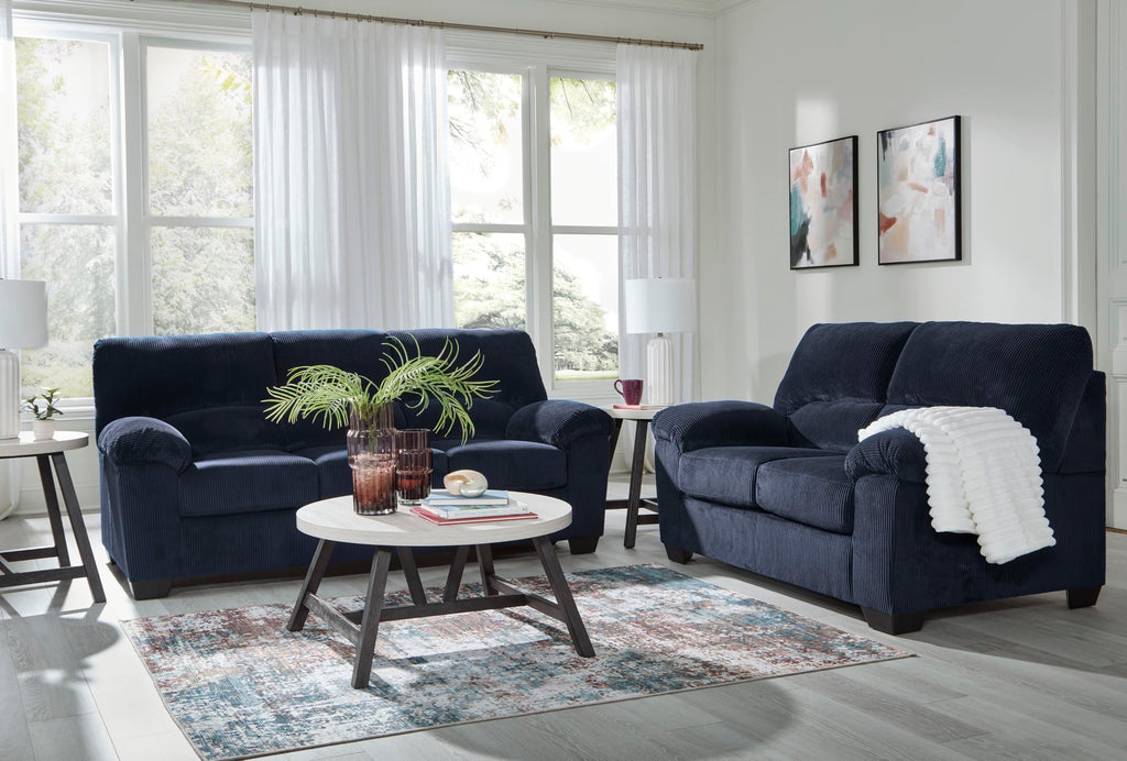 Navy Corduroy Sofa E20493