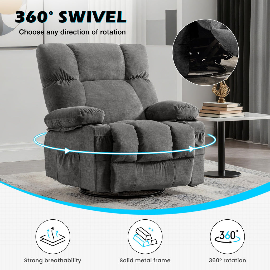 Oversized Recliner Chair with Massage and Heat E1390