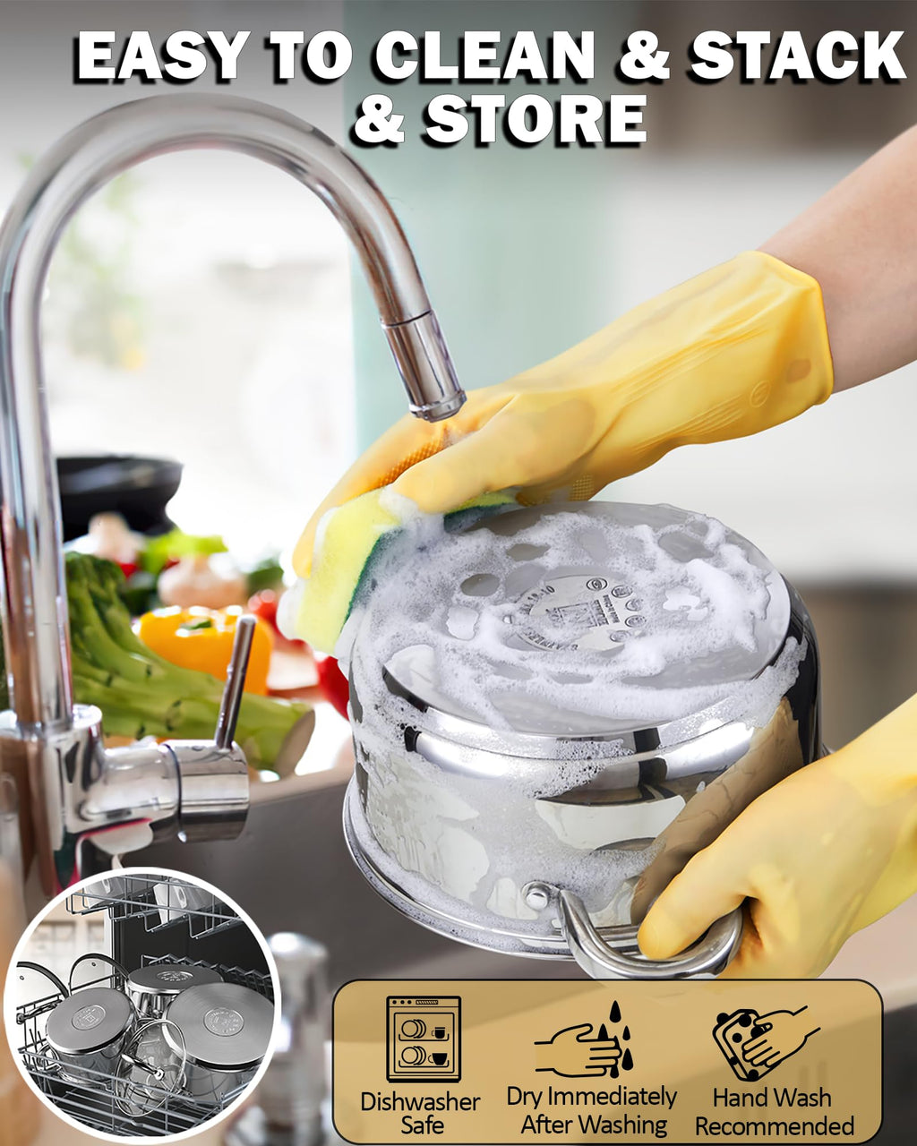 8 Quart Stainless Steel Stock Pot with Lid W1811