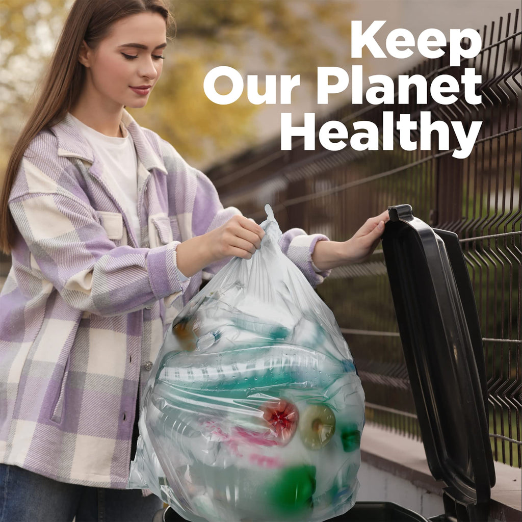 42 Gallon Clear Trash Bags 50 Count 3 Mil B841573