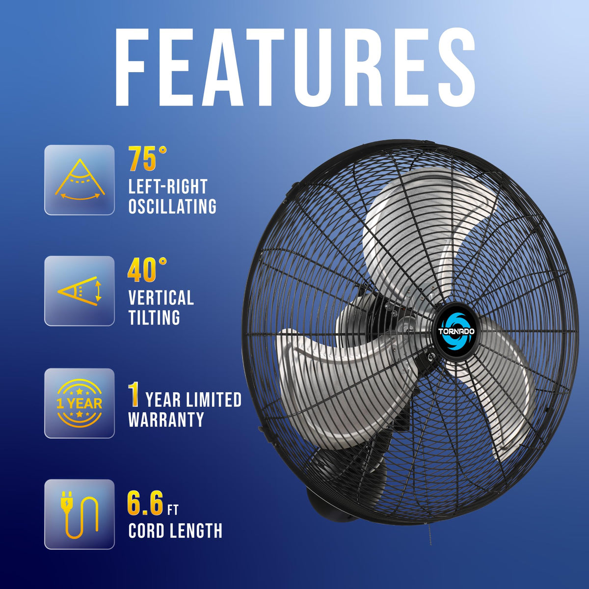 20 Inch Oscillating Wall Mount Fan 3 Speed 5250 CFM K174528