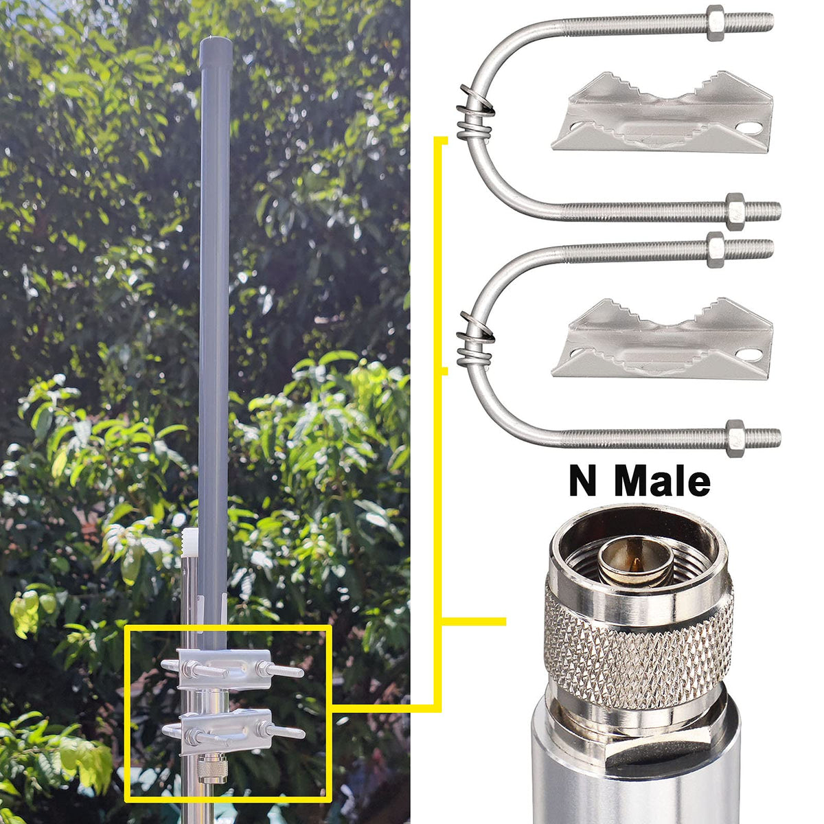915MHz 5.8dBi Omni Wideband Antenna N Male IP67 Waterproof N887