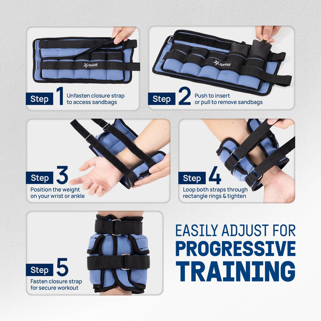 Adjustable Wrist & Ankle Weights 3.5/5 LB Pair A223