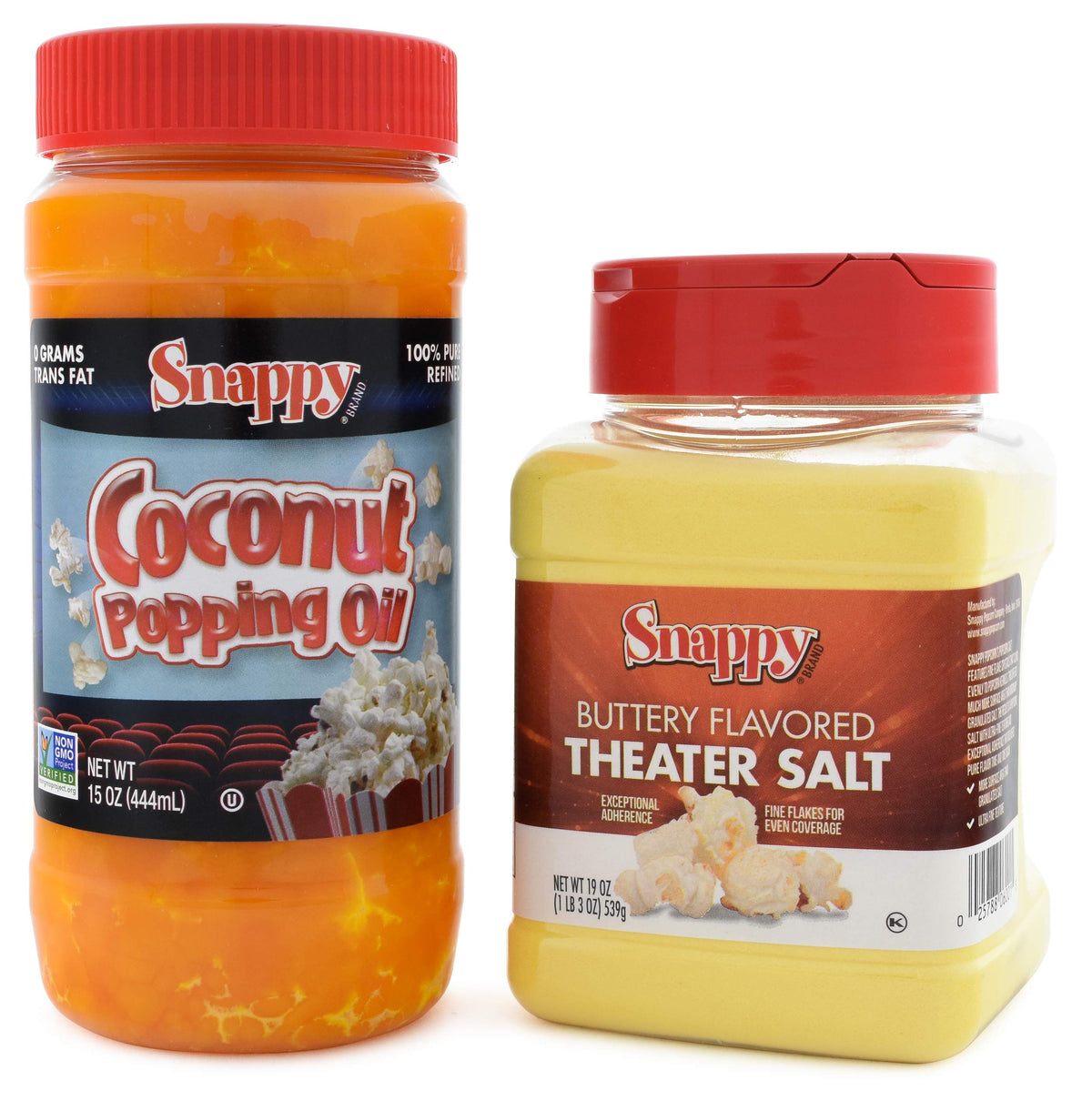15 oz Coconut Popping Oil, 19 oz Buttery Popcorn Salt D70582