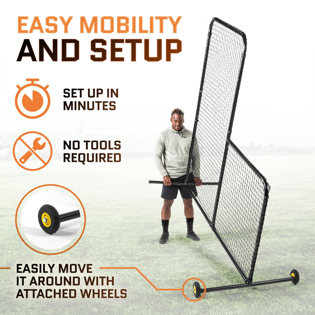 Baseball Pitching Net with Wheels 6 feet by 6 feet O788087