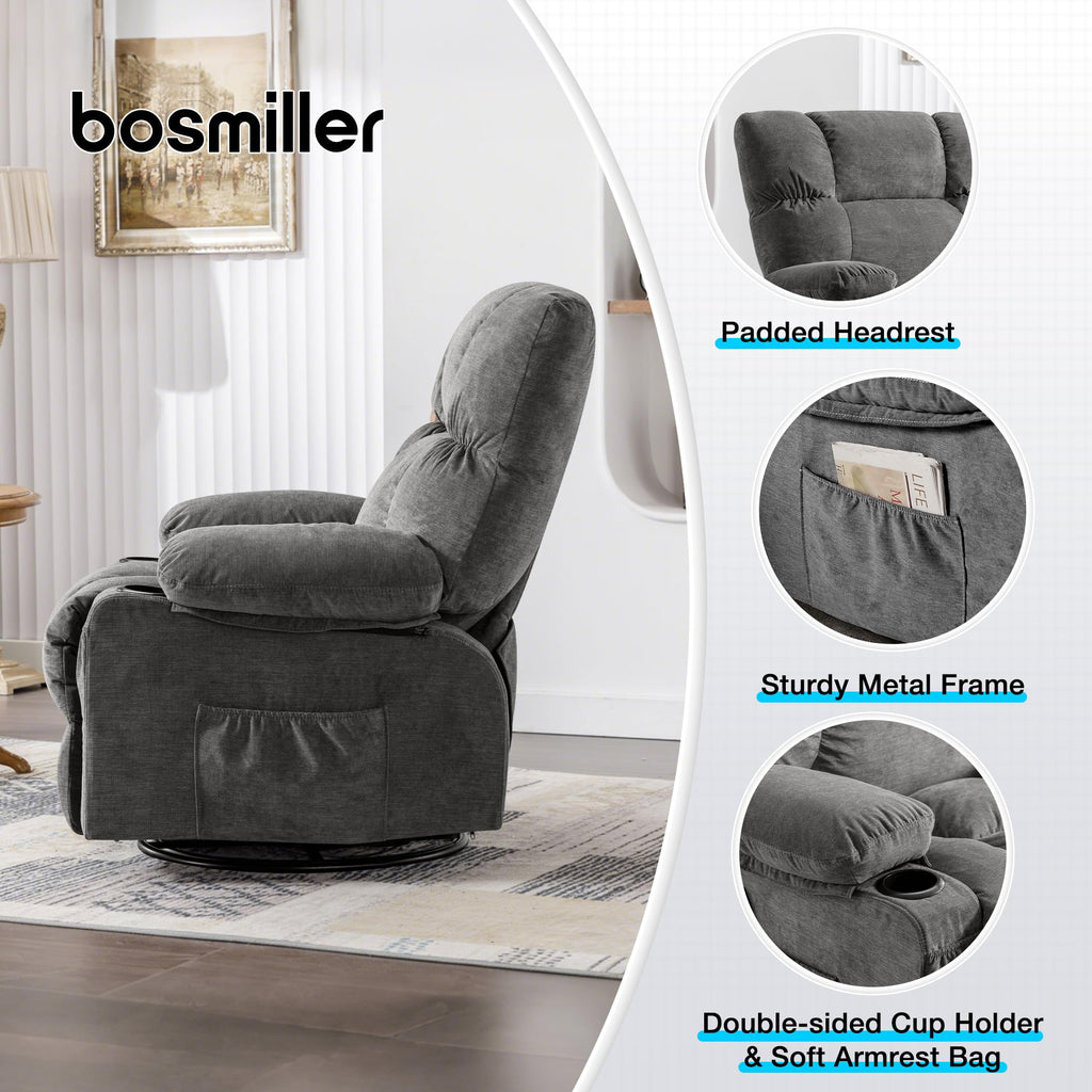 Oversized Recliner Chair with Massage and Heat E1390