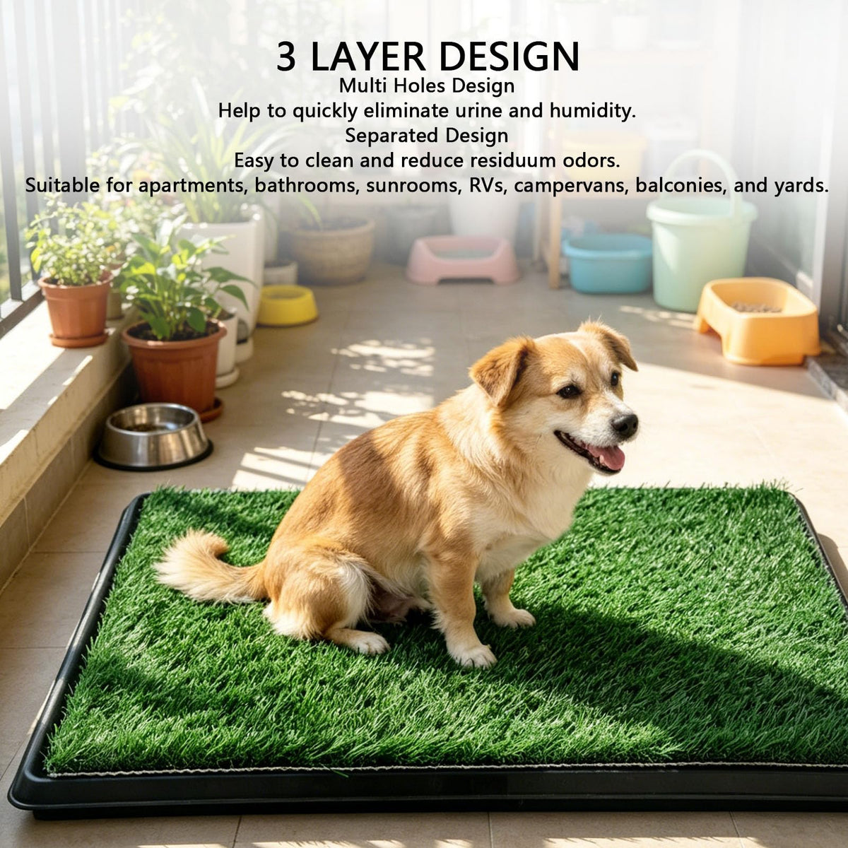 Dog Grass Pad with Tray, 25 x 20 inch F616380
