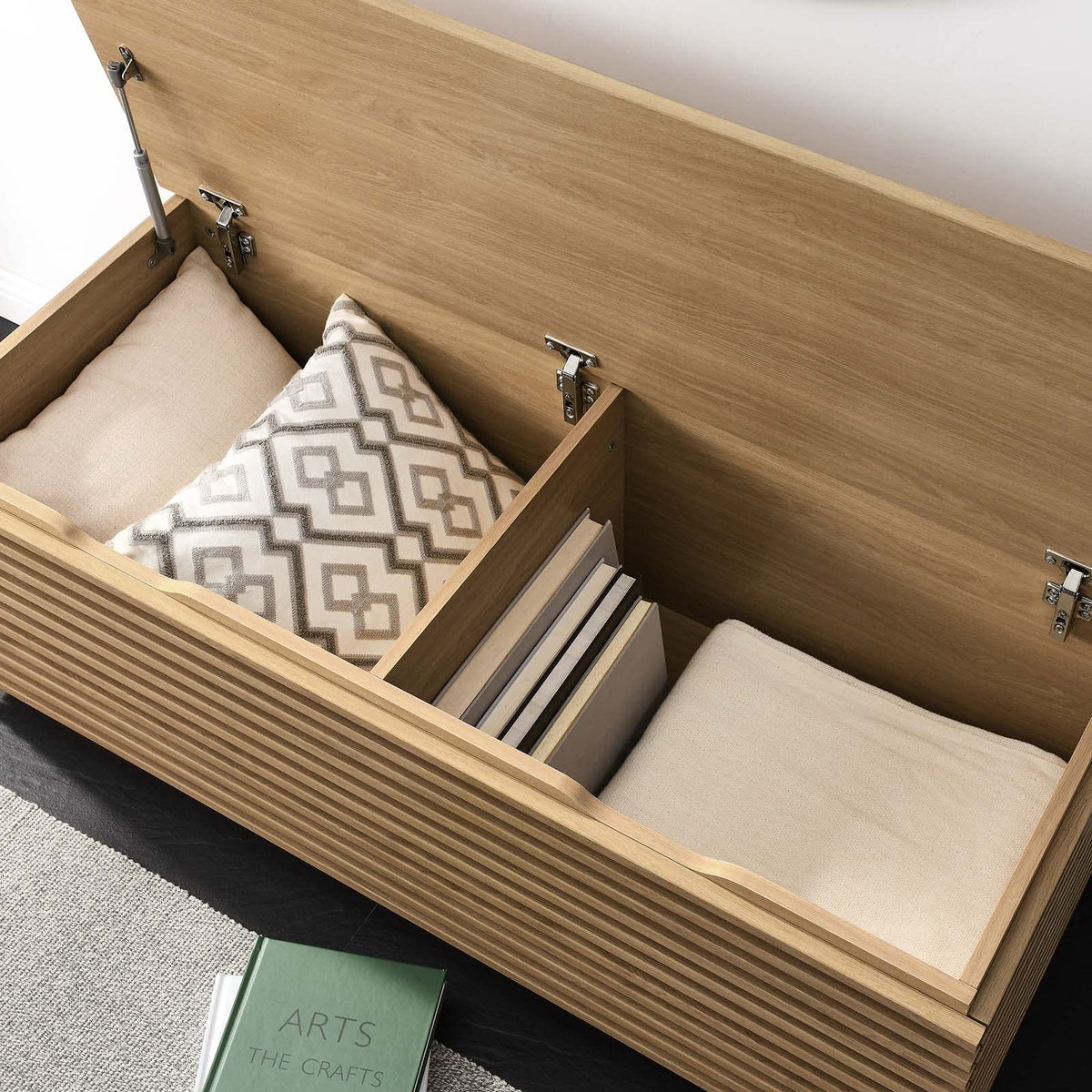 Oak Wood Grain Storage Bench N23800